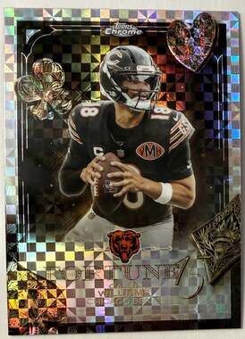 2025 Topps Chrome Caleb Williams Fortune 15 Xfractor Chicago Bears Rookie Card
